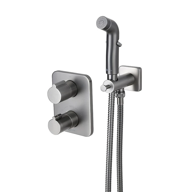 Гигиенический душ со смесителем Lemark Bronx LM3740GM c термостатом цвет Графит