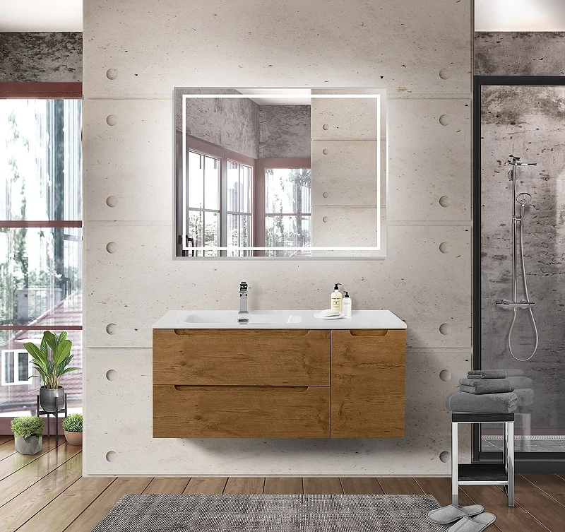 Тумба под раковину BelBagno Etna 100 L ETNA-1000-2C-1A-SO-RN-L подвесная Rovere Nature МДФ / ЛДСП