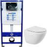 Комплект унитаза BelBagno Amanda BB051CHR+BB051SC с инсталляцией WellWant Standart 50 WWISI1110B с сиденьем Микролифт и клавишей смыва Хром глянцевый фаянс подвесной