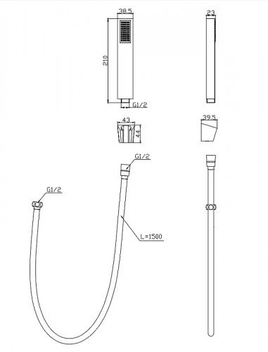 Душевой гарнитур BelBagno Luce LUC-DFS-NERO Черный матовый