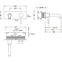 Смеситель для раковины Timo Saona 2371/18SM Черное золото латунь встраиваемый