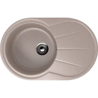 Кухонная мойка Ulgran Classic U-503-302 Песочная искусственный камень (литьевой мрамор) встраиваемый