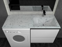 Раковина Stella Polar Мадлен 120 R SP-00001153 с местом под стиральную машину Белый мрамор