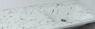 Раковина Stella Polar Мадлен 120 R SP-00001153 с местом под стиральную машину Белый мрамор