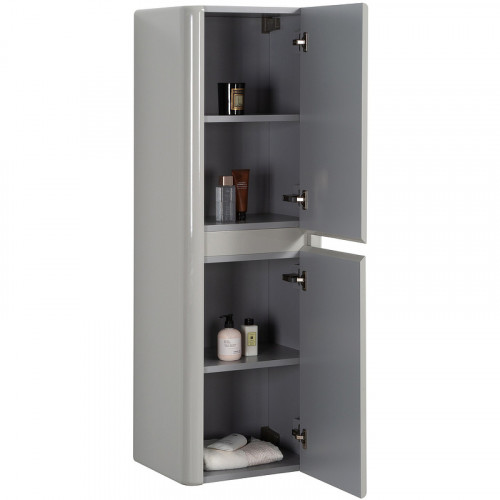 Шкаф пенал Black&amp;White Universe U915 45 915.SC подвесной Glossy light grey МДФ / ЛДСП