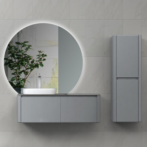 Шкаф пенал Black&amp;White Universe U915 45 915.SC подвесной Glossy light grey МДФ / ЛДСП