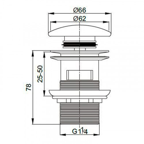 Донный клапан Cezares Czr CZR-SAT7-Bi click-clack Белый