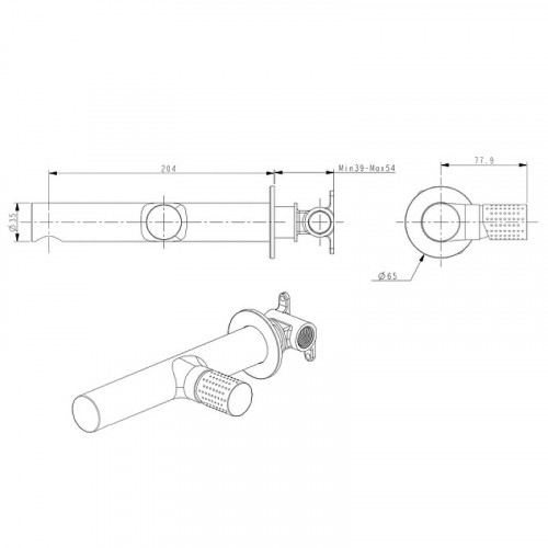 Смеситель для раковины Bronze de Luxe Liberty 301B Черный матовый латунь встраиваемый