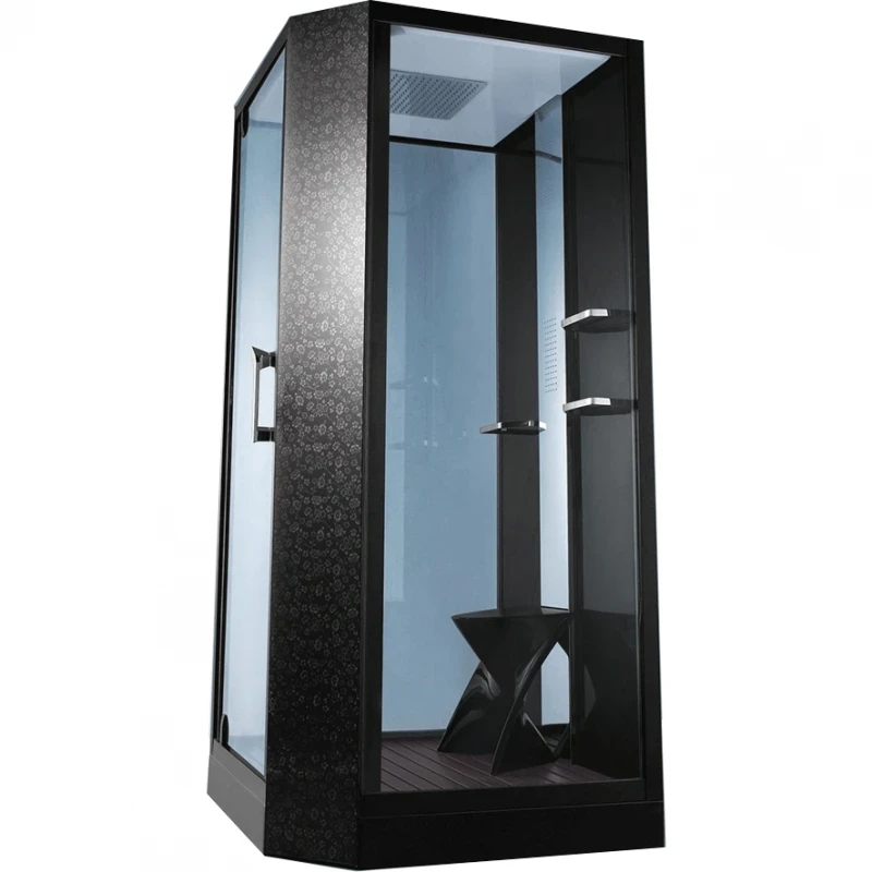 Душевая кабина Orans 100x100 L 89101lb с баней профиль Черный задние стенки Черные