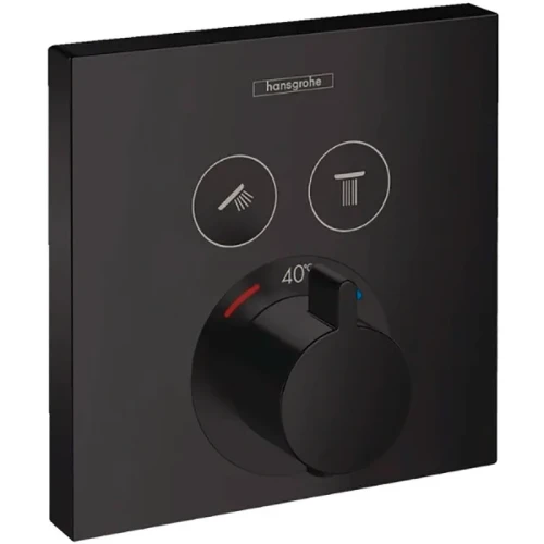 Смеситель для душа Hansgrohe ShowerSelect 15763670 с термостатом Черный матовый латунь встраиваемый