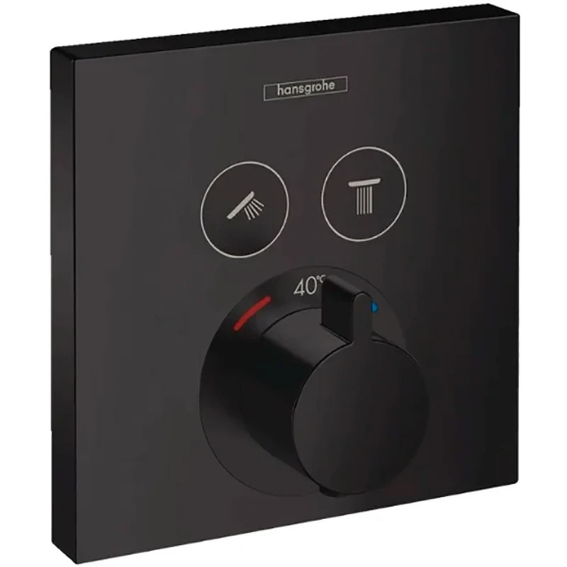 Смеситель для душа Hansgrohe ShowerSelect 15763670 с термостатом Черный матовый латунь встраиваемый