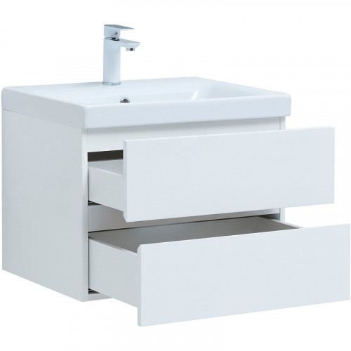 Тумба под раковину Aquanet Беркли 60 302349 подвесная Белый глянец МДФ / ЛДСП