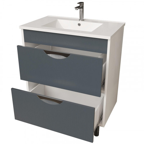 Тумба под раковину Mixline Байкал 75 550385 цвет Белый Графит