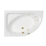 Акриловая ванна Whitecross Aquarella 170x110 L 0108.170110.100.LINE.GL цвет Белый с гидромассажем форсунки Золото