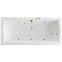 Акриловая ванна Excellent Aquaria Lux Slim 180x80 WAEX.AQU18S.LINE.GL цвет Белый с гидромассажем форсунки Золото