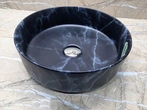 Раковина-чаша CeramaLux 35 C1107 Черная фаянс накладная