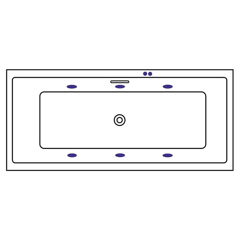 Акриловая ванна Excellent Heaven Slim 180x80 WAEX.HEV18S.SOFT.BR цвет Белый с гидромассажем форсунки Бронза