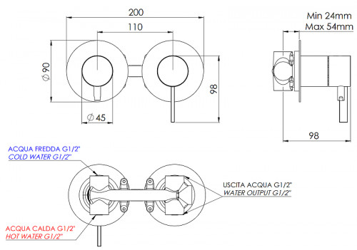 Смеситель для душа Remer Metrica MC92ZPNO цвет Черный матовый