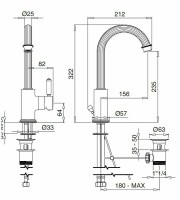 Смеситель для раковины Cezares Olimp LSM2-L OLIMP-LSM2-03/24-L Золото 24 карат латунь