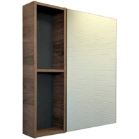Зеркальный шкаф Comforty Порто 75 00-00009231 Дуб темно-коричневый МДФ / ЛДСП, стекло
