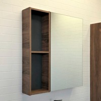 Зеркальный шкаф Comforty Порто 75 00-00009231 Дуб темно-коричневый МДФ / ЛДСП, стекло