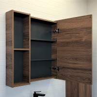Зеркальный шкаф Comforty Порто 75 00-00009231 Дуб темно-коричневый МДФ / ЛДСП, стекло