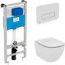 Унитаз с инсталляцией Ideal Standard Tesi Aqua Blade TT00002/123AC с сиденьем Микролифт и Белой клавишей смыва
