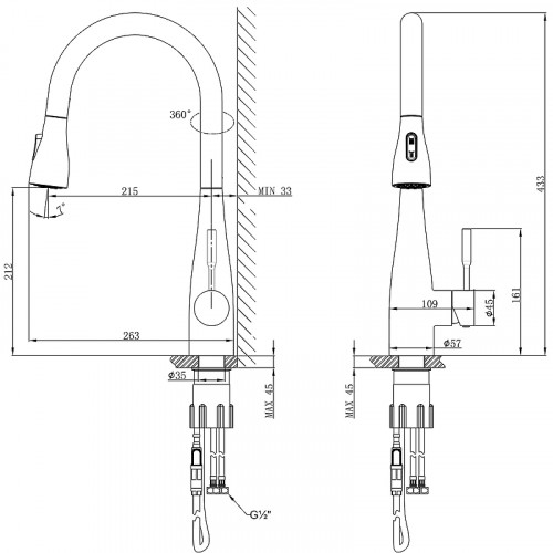 Смеситель для кухни Lemark Expert LM5084S Нержавеющая сталь нержавеющая сталь
