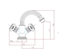 Смеситель для биде Cezares Olimp OLIMP-BS2-01-Sw Хром латунь двухвентильный