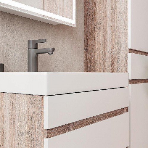 Тумба под раковину Volna Conty 80.2Y tpCNT80.2Y-01 подвесная Белая Дуб снома