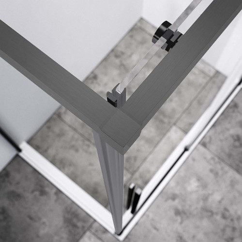 Душевой уголок Vincea Slim-N 140x80 VSR-4SN8014CLGM профиль Вороненая сталь стекло прозрачное