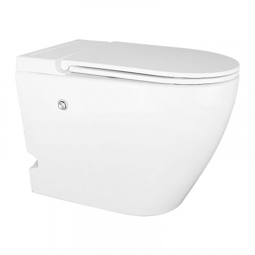 Унитаз Azario AZ102 приставной цвет Белый с сиденьем Микролифт