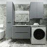 Тумба с раковиной Style Line Марелла 80 Люкс Plus СС-00002412+Марелла Люкс 80 СС-00002376 подвесная Серый матовый антискрейтч