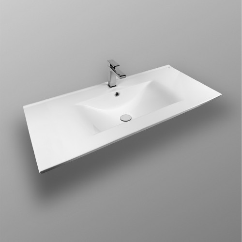 Раковина Bond 100 S05-1000 Белая глянцевая фарфор полувстраиваемая