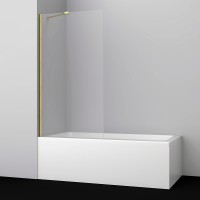 Шторка на ванну WasserKRAFT Aisch 80 55P01-80 профиль Матовое золото стекло прозрачное