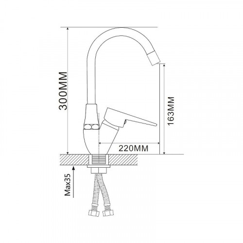 Смеситель для кухни D-Lin D150303-2 цвет  Хром  Серый
