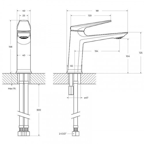 Смеситель для раковины Cezares Liner LINER-LS-01-W0 Хром