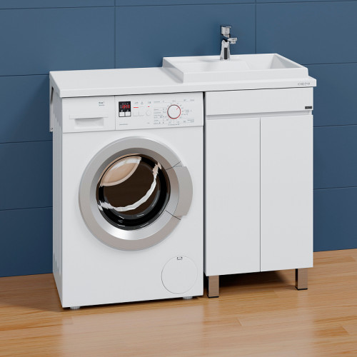 Тумба под раковину СанТа Марс 110 700312 Белая МДФ / ЛДСП