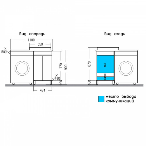 Тумба под раковину СанТа Марс 110 700312 Белая МДФ / ЛДСП