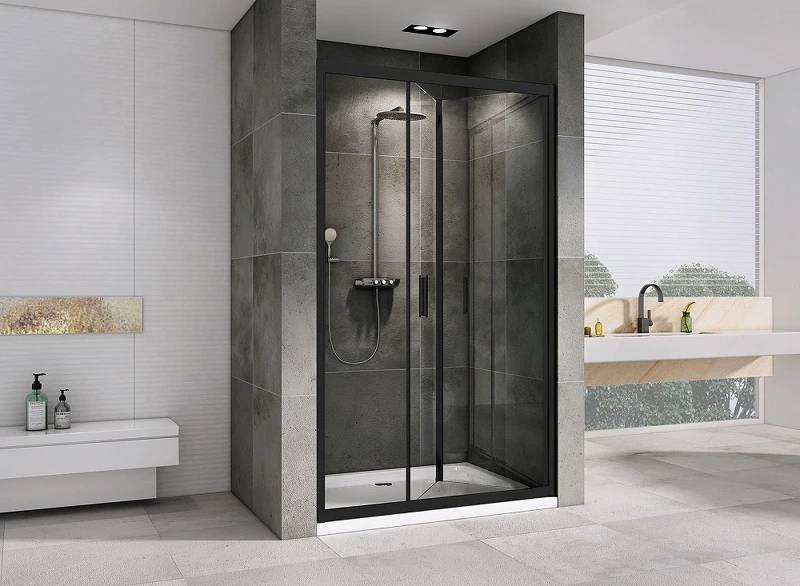 Душевая дверь Abber Sonnenstrand 120 AG07120B профиль Черный стекло прозрачное