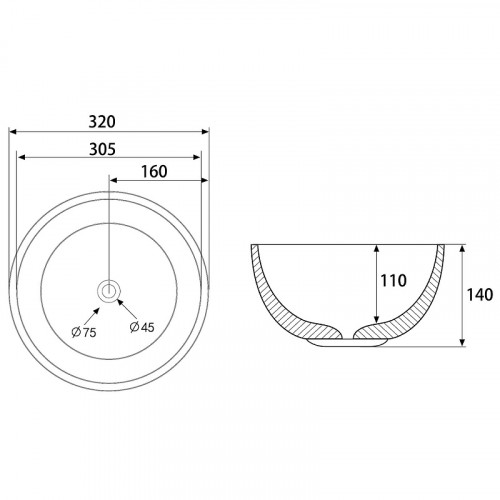 Раковина-чаша Abber Bequem 32 AC2106RG Розовое золото фаянс накладная