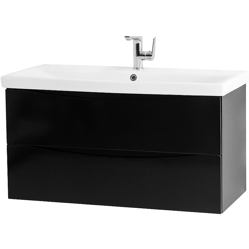 Тумба под раковину BelBagno Marino-Cer 80 MARINO-CER-800-2C-SO-NL-P подвесная Nero Lucido МДФ / ЛДСП