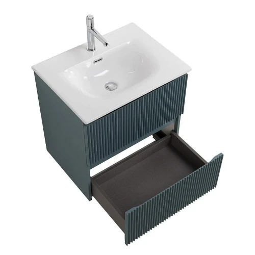 Тумба с раковиной BelBagno Uno 60 UNO-600-2C-SO-AO+Eco 60 CZR-8073-60 подвесная цвет Голубой матовый