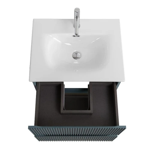 Тумба с раковиной BelBagno Uno 60 UNO-600-2C-SO-AO+Eco 60 CZR-8073-60 подвесная цвет Голубой матовый