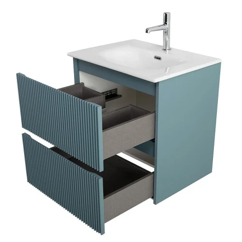 Тумба с раковиной BelBagno Uno 60 UNO-600-2C-SO-AO+Eco 60 CZR-8073-60 подвесная цвет Голубой матовый