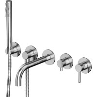 Смеситель для ванны Whitecross Y brushed nickel Y1240NIB Брашированный никель латунь встраиваемый