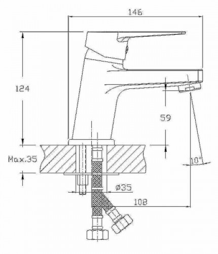 Смеситель для раковины Viko V-7101 Хром