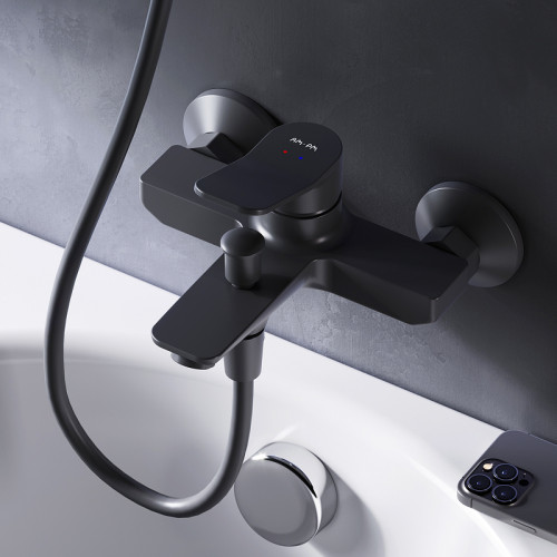 Смеситель для ванны AM.PM X-Joy F85A10022 Черный матовый латунь на стену
