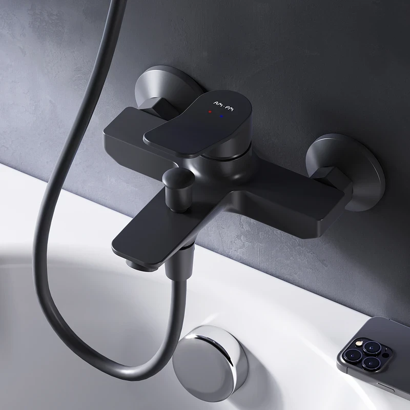Смеситель для ванны AM.PM X-Joy F85A10022 Черный матовый латунь на стену