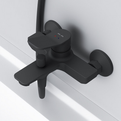 Смеситель для ванны AM.PM X-Joy F85A10022 Черный матовый латунь на стену